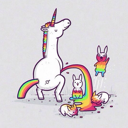 pipi arc-en-ciel de licorne